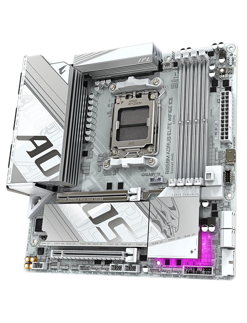 GIGABYTE B850M AORUS ELITE WIFI6E ICE AMD AM5 LGA 1718 Motherboard